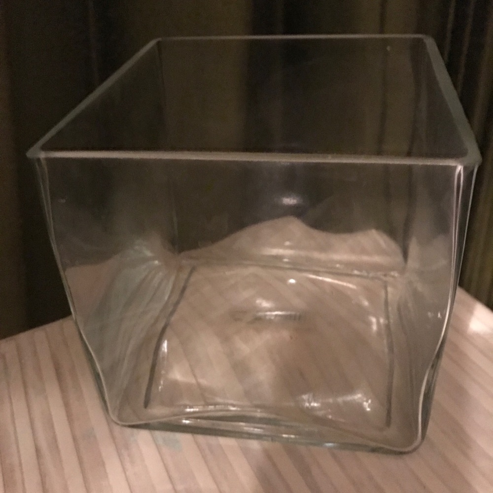 Square 5” vase clear